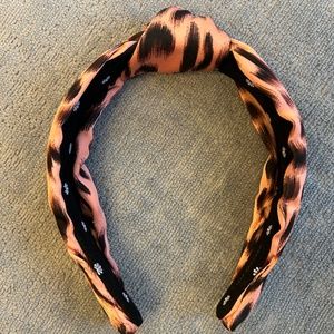 Lele Sadoughi BLUSH SILK LEOPARD HEADBAND